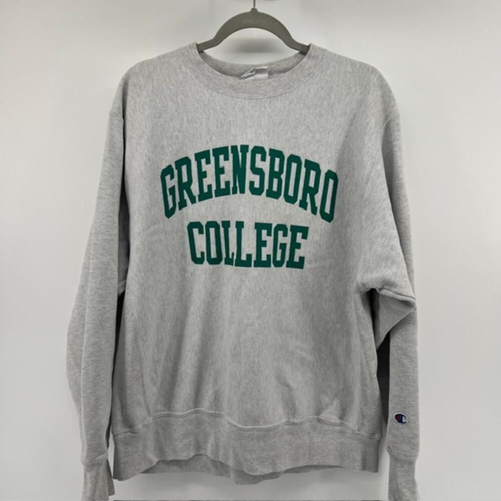 VTG Champion Reverse Weave Crew Neck Sweatershirt Adult L Greensboro College